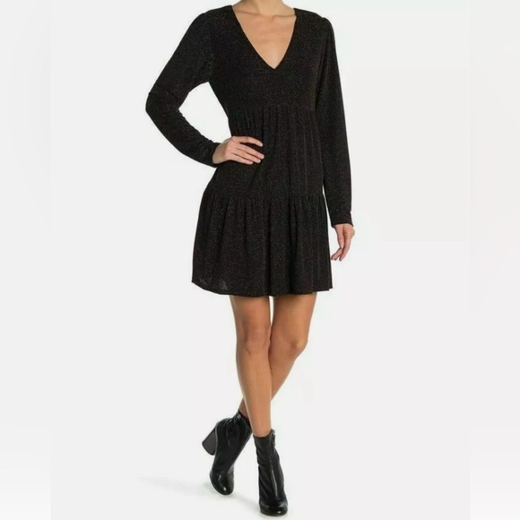 Socialite Sparkly Black and Gold Dress | Size M - Picture 4 of 4